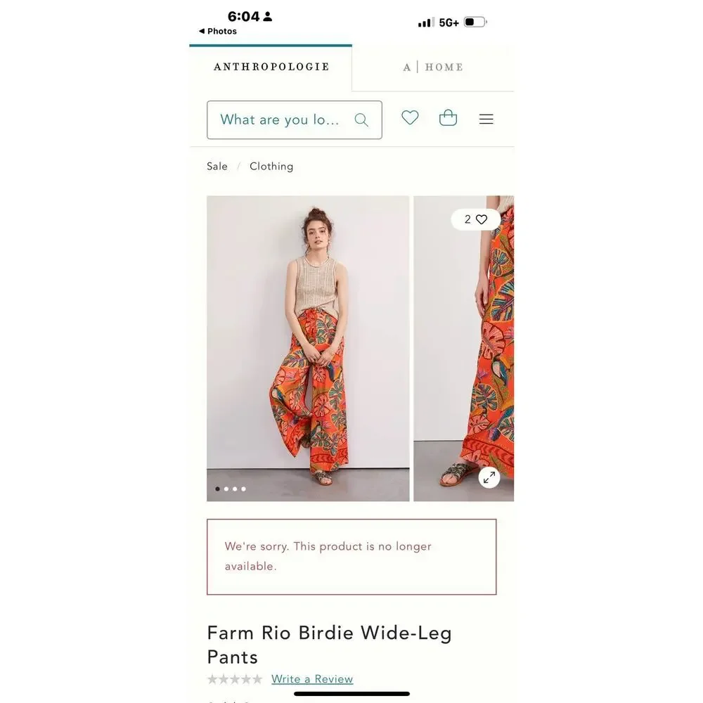 Farn Rio Women's Size Small Birdie Wide Leg Pants Size Small NWT! - Picture 2 of 12